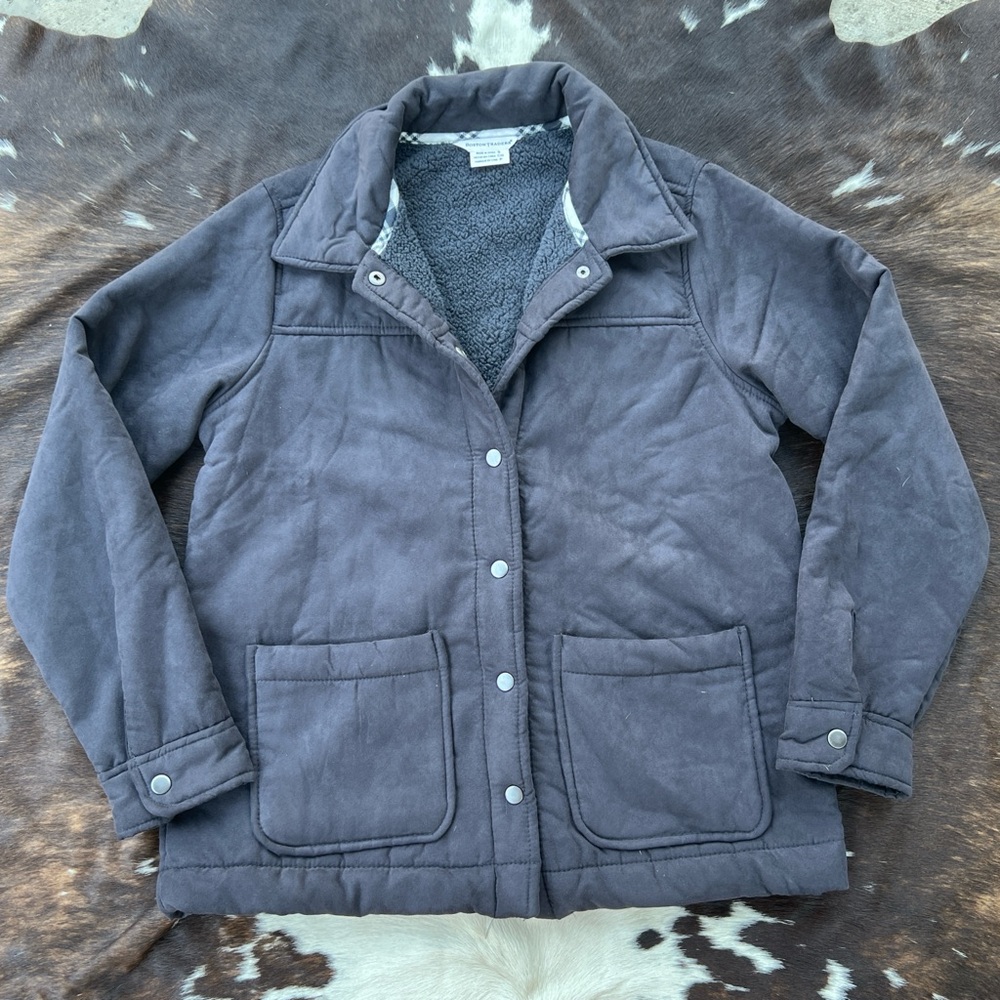 Boston Traders charcoal black sherpa lined jacket with faux fur lining